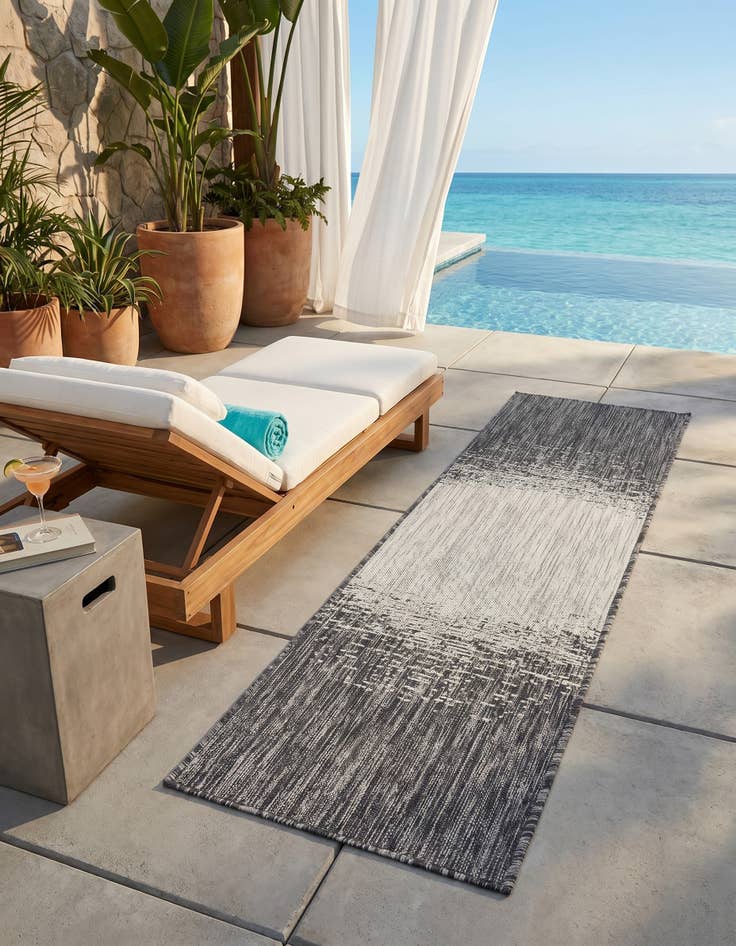 Detail image of 2' x 6' Easy-Clean Modern Indoor / Outdoor Runner Rug