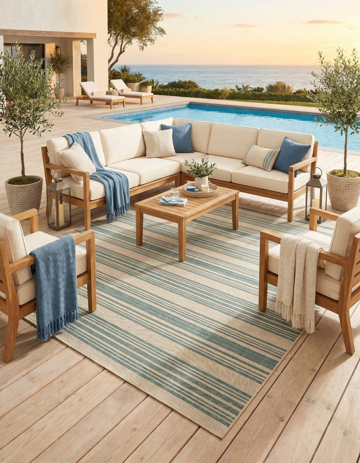 Detail image of 7' 10 x 7' 10 Easy-Clean Jill Zarin Anguilla Indoor / Outdoor Square Rug