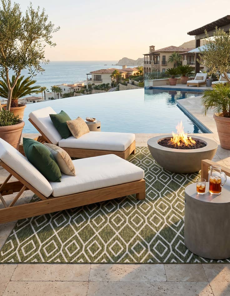 Detail image of 7' x 10' Easy-Clean Jill Zarin Turks and Caicos Indoor / Outdoor Rug