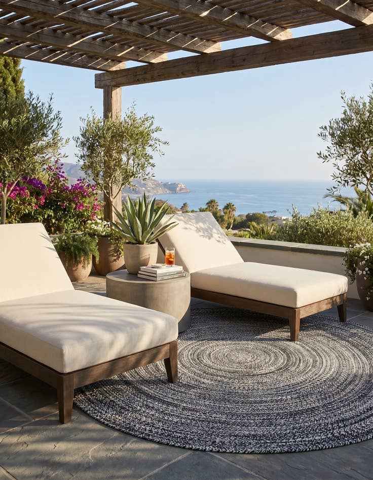 Detail image of 7' 10 x 7' 10 Easy-Clean Eco Verse Washable Indoor / Outdoor Round Rug