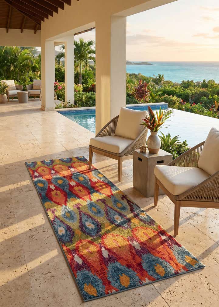 2' x 6' Easy-Clean Modern Indoor / Outdoor Runner Rug