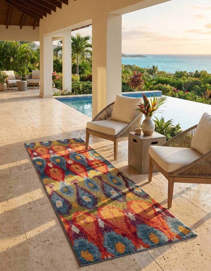 Detail image of 2' x 6' Easy-Clean Modern Indoor / Outdoor Runner Rug