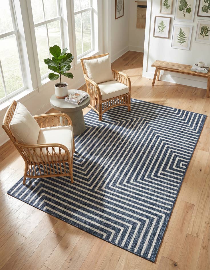 Detail image of 4' x 6' Easy-Clean Modern Indoor / Outdoor Rug