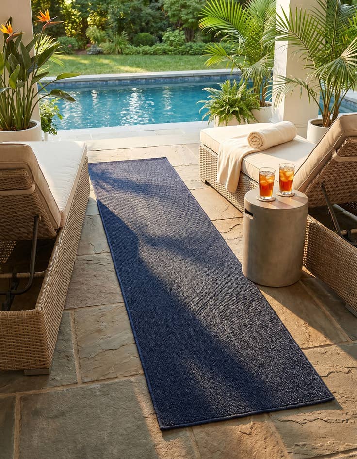 Detail image of 2' x 8' Easy-Clean Solid Indoor / Outdoor Runner Rug