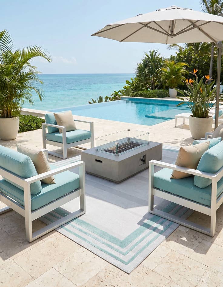 Detail image of 9' x 12' Easy-Clean Aruba Indoor / Outdoor Rug