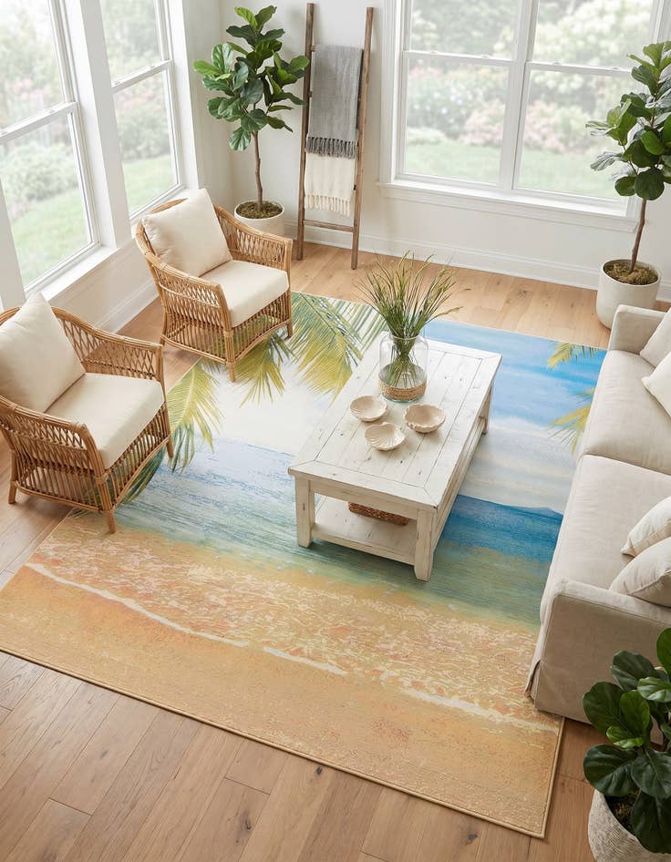 Detail image of 10' x 12' Easy-Clean Coastal Indoor / Outdoor Rug