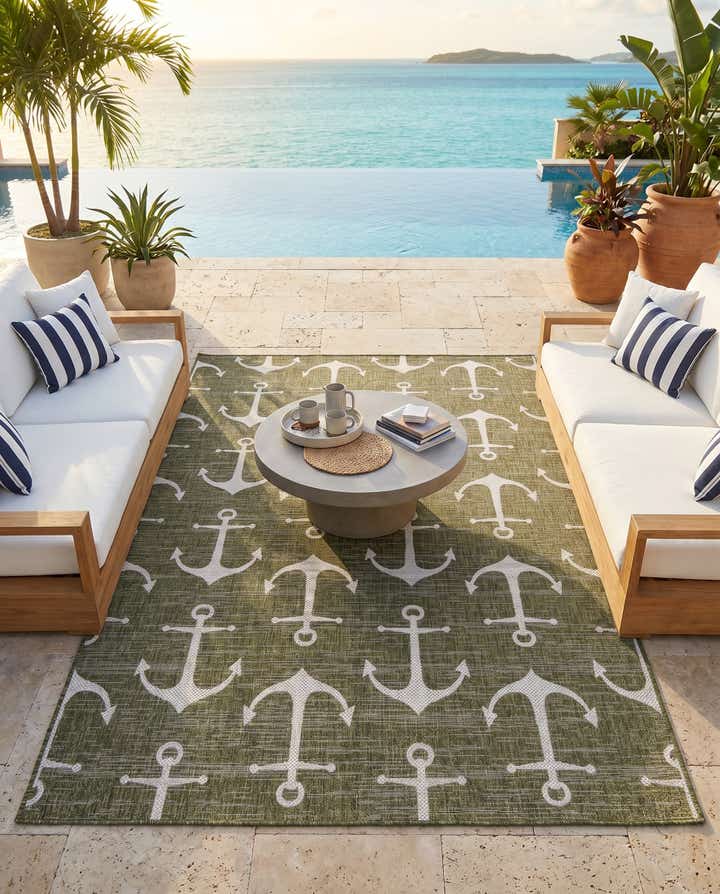 6' x 9' Easy-Clean Coastal Indoor / Outdoor Rug