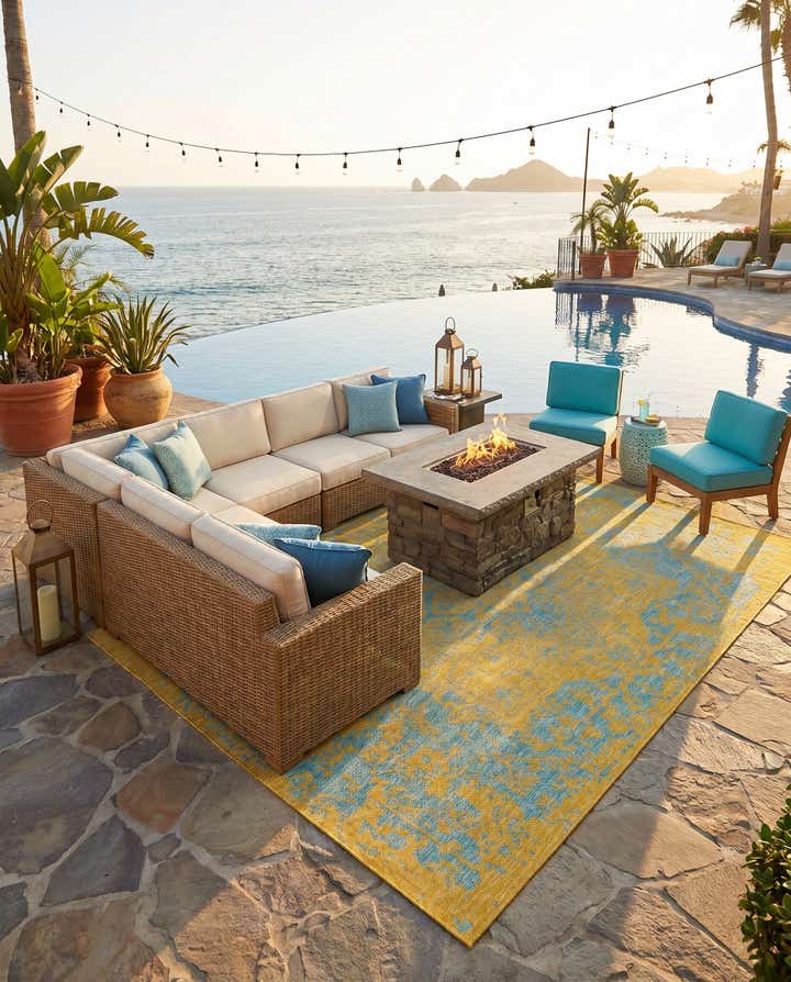 7' 10 x 10' Easy-Clean Jill Zarin Dubai Indoor / Outdoor Rug