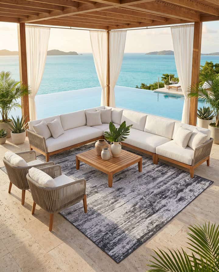 9' x 12' Easy-Clean Modern Indoor / Outdoor Rug