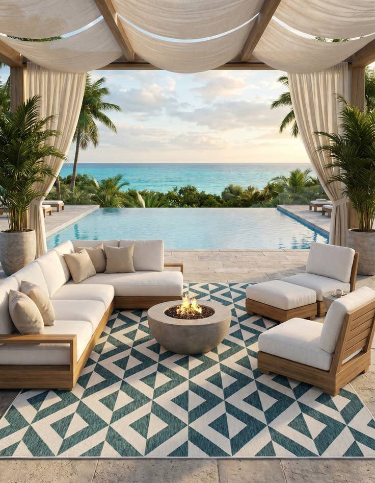 Detail image of 9' x 12' Easy-Clean Jill Zarin Napa Indoor / Outdoor Rug