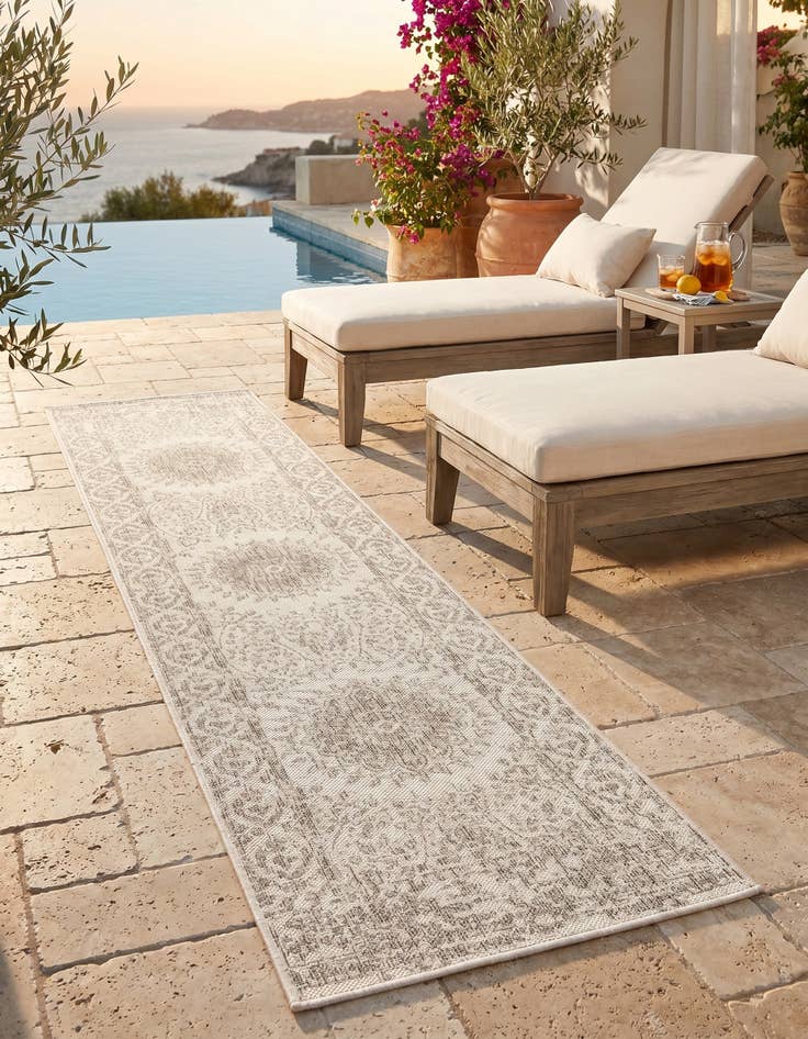 Detail image of 2' x 8' Easy-Clean Traditional Indoor / Outdoor Runner Rug