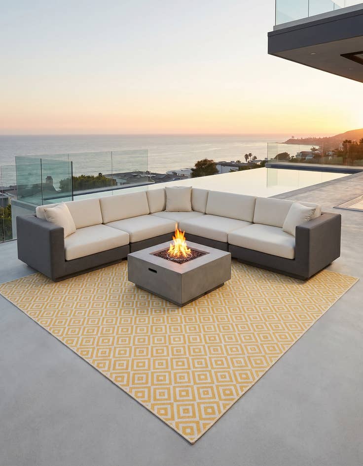 Detail image of 7' 10 x 7' 10 Easy-Clean Jill Zarin Costa Rica Indoor / Outdoor Square Rug
