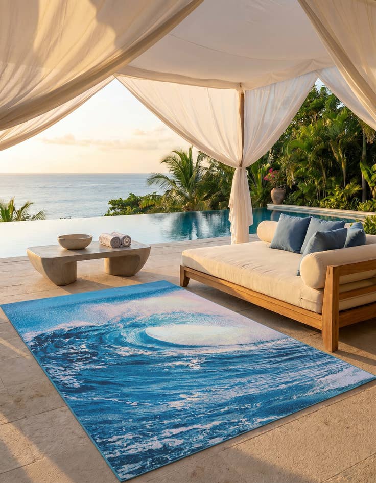 Detail image of 6' 1 x 9' Easy-Clean Modern Indoor / Outdoor Rug