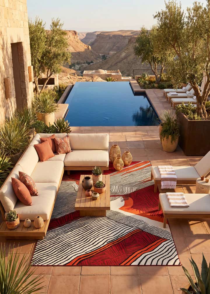 9' x 12' Easy-Clean Modern Indoor / Outdoor Rug