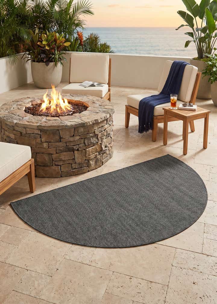 3' x 6' Easy-Clean Solid Indoor / Outdoor Hearth Rug