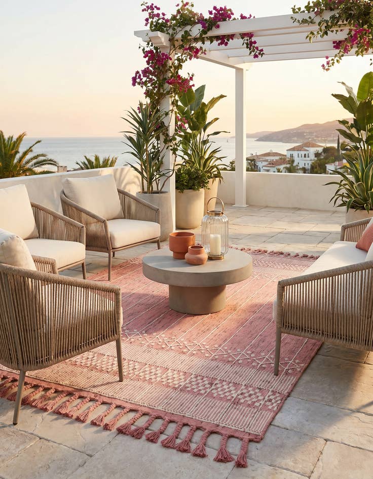 Detail image of 5' 1 x 8' Easy-Clean Eco Bohemian Indoor / Outdoor Rug