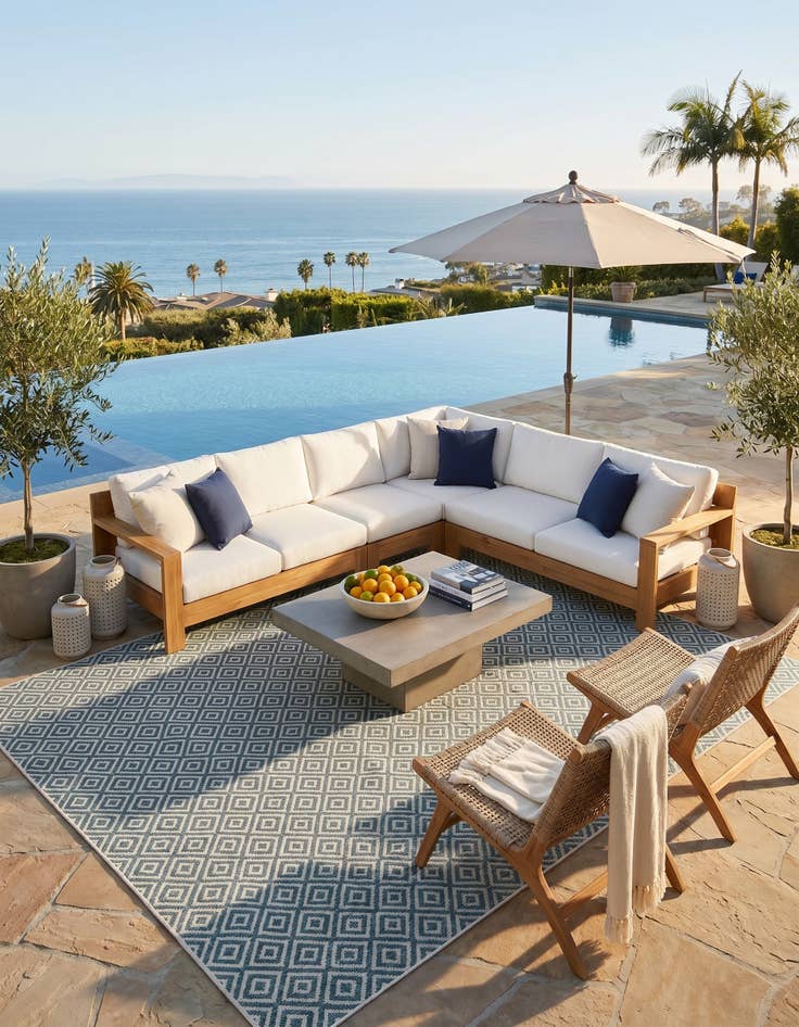 Detail image of 9' x 12' Easy-Clean Jill Zarin Costa Rica Indoor / Outdoor Rug