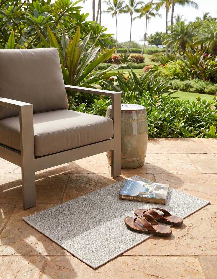 Detail image of 2' x 3' Easy-Clean Solid Indoor / Outdoor Rug