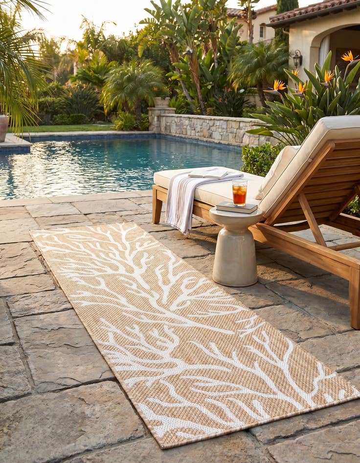 Detail image of 2' x 6' Easy-Clean Coastal Indoor / Outdoor Runner Rug