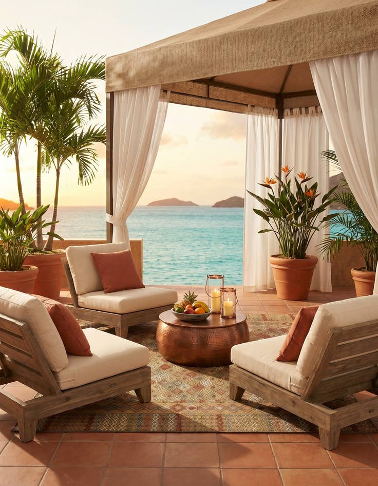 Detail image of 7' 10 x 7' 10 Easy-Clean Baja Indoor / Outdoor Square Rug