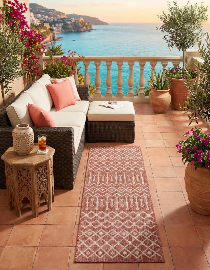 Detail image of 2' x 6' Easy-Clean Lattice Indoor / Outdoor Runner Rug