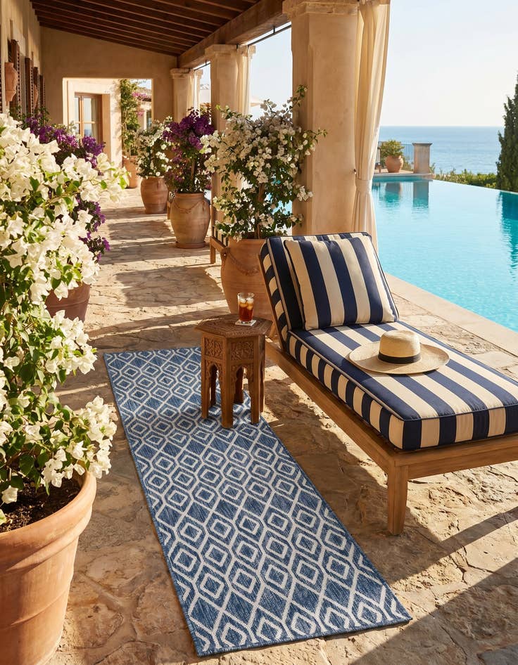 Detail image of 2' x 8' Easy-Clean Jill Zarin Turks and Caicos Indoor / Outdoor Runner Rug