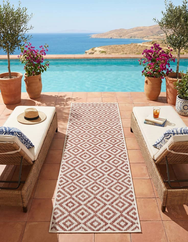 Detail image of 2' x 6' Easy-Clean Jill Zarin Costa Rica Indoor / Outdoor Runner Rug