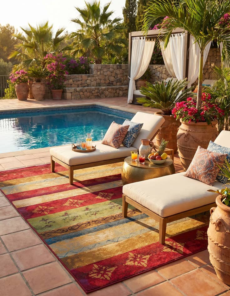 Detail image of 6' x 9' Easy-Clean Modern Indoor / Outdoor Rug