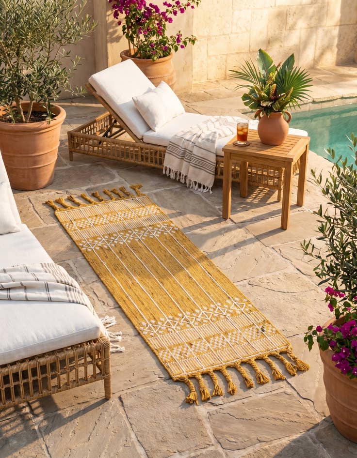 Detail image of 2' 2 x 5' 1 Easy-Clean Eco Bohemian Indoor / Outdoor Runner Rug