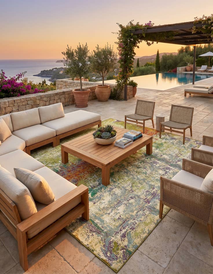 Detail image of 10' x 12' 2 Easy-Clean Modern Indoor / Outdoor Rug