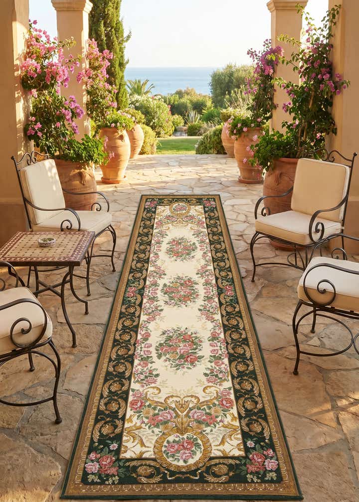 2' 7 x 10' Easy-Clean Traditional Indoor / Outdoor Runner Rug