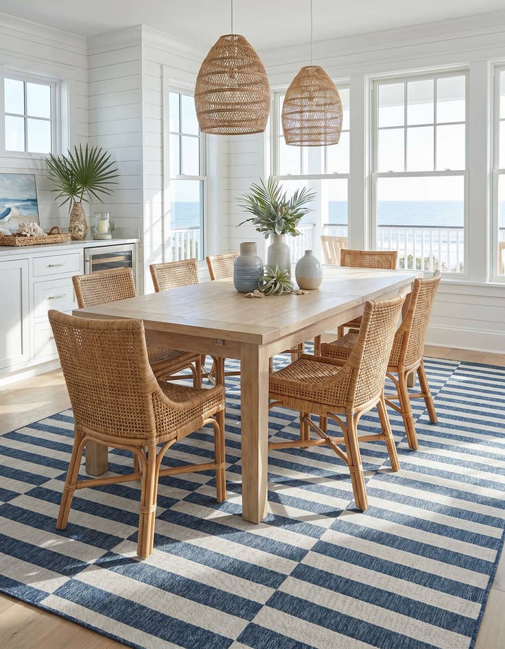 Detail image of 10' x 13' Easy-Clean Ribbon Indoor / Outdoor Rug