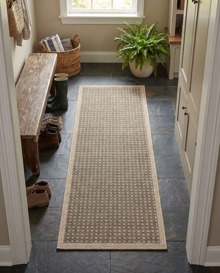 2' x 5' Easy-Clean Border Indoor / Outdoor Runner Rug