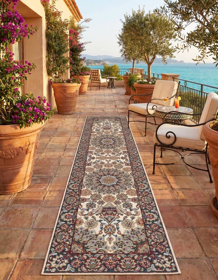 Detail image of 2' x 8' Easy-Clean Traditional Indoor / Outdoor Runner Rug