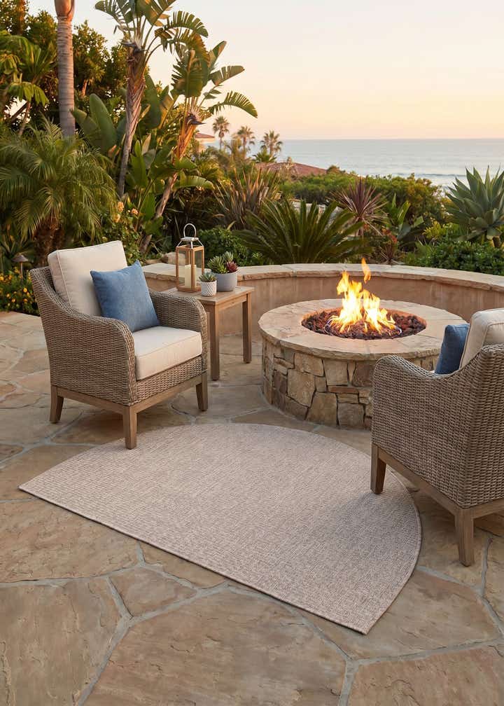3' x 6' Easy-Clean Solid Indoor / Outdoor Hearth Rug