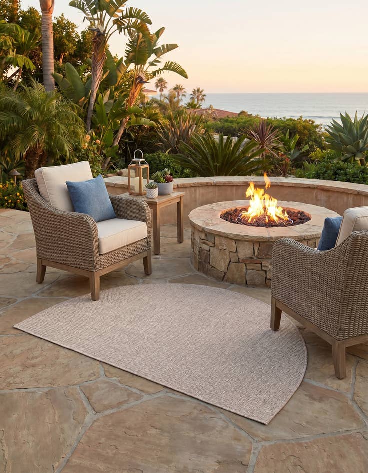 Detail image of 3' x 6' Easy-Clean Solid Indoor / Outdoor Hearth Rug