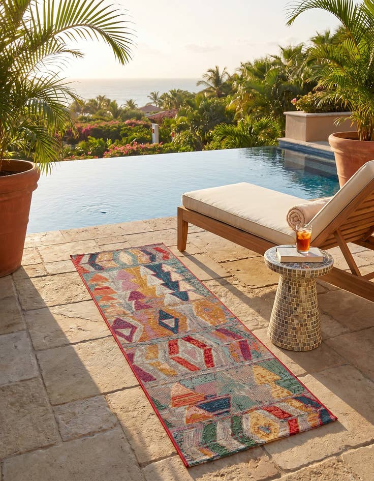 Detail image of 2' x 6' Easy-Clean Modern Indoor / Outdoor Runner Rug