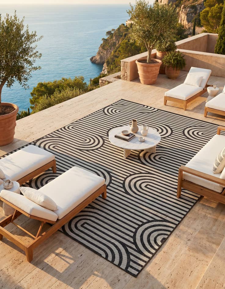 Detail image of 9' x 12' Easy-Clean Modern Indoor / Outdoor Rug