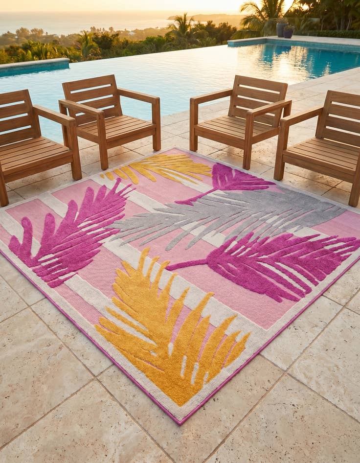 Detail image of 7' 10 x 7' 10 Easy-Clean Aruba Indoor / Outdoor Square Rug
