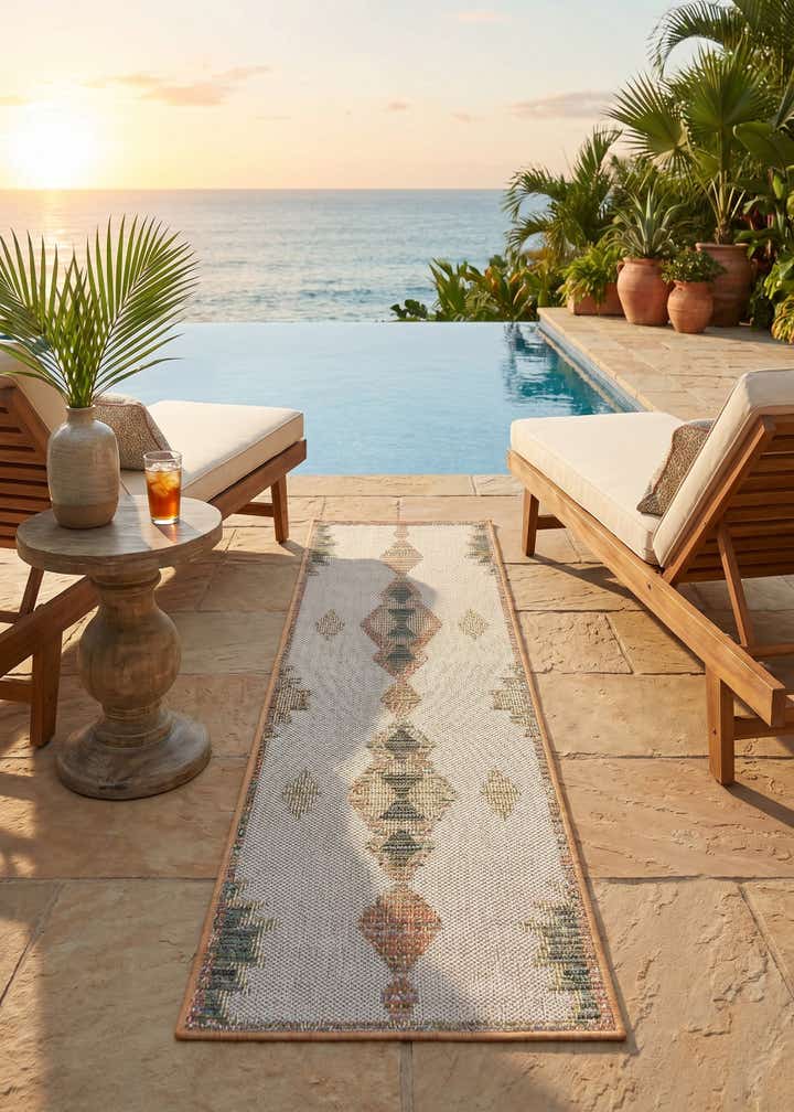 2' x 6' Easy-Clean Baja Indoor / Outdoor Runner Rug