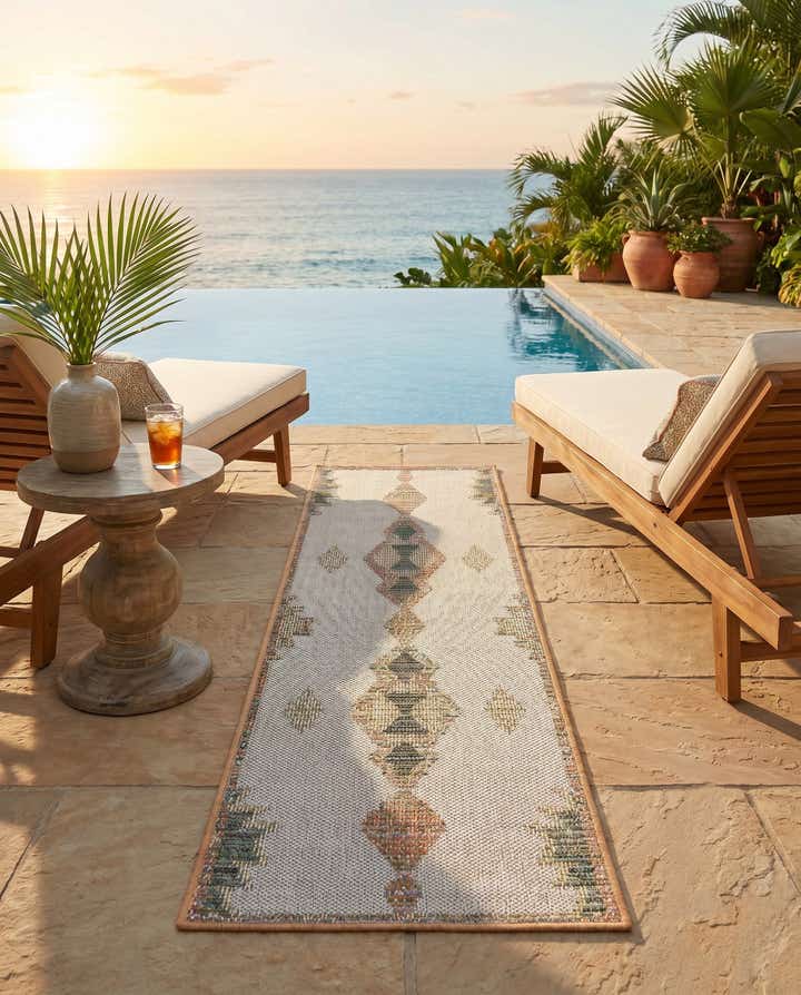 2' x 6' Easy-Clean Baja Indoor / Outdoor Runner Rug