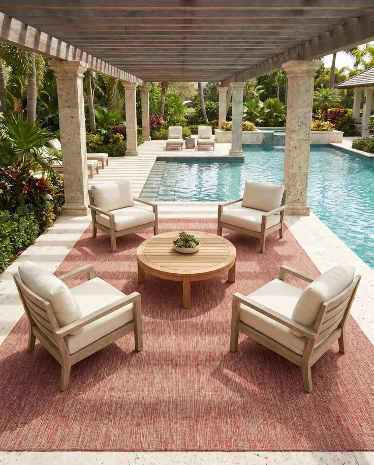 Detail image of 10' 8 x 10' 8 Easy-Clean Solid Indoor / Outdoor Square Rug