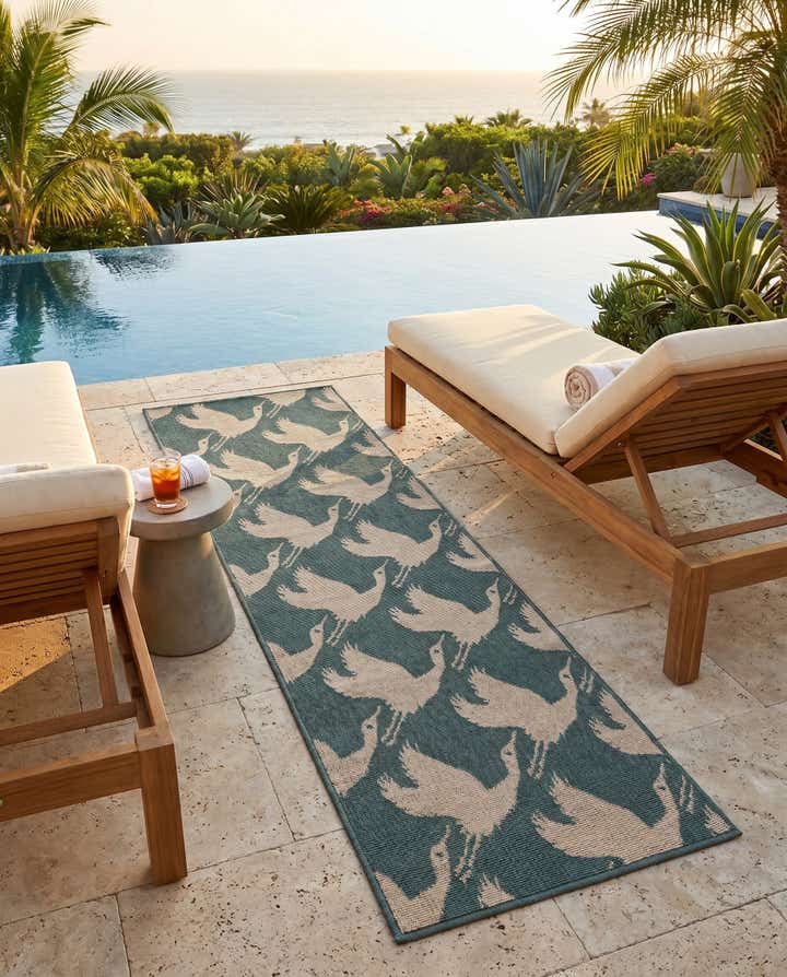 2' x 6' Easy-Clean Coastal Indoor / Outdoor Runner Rug