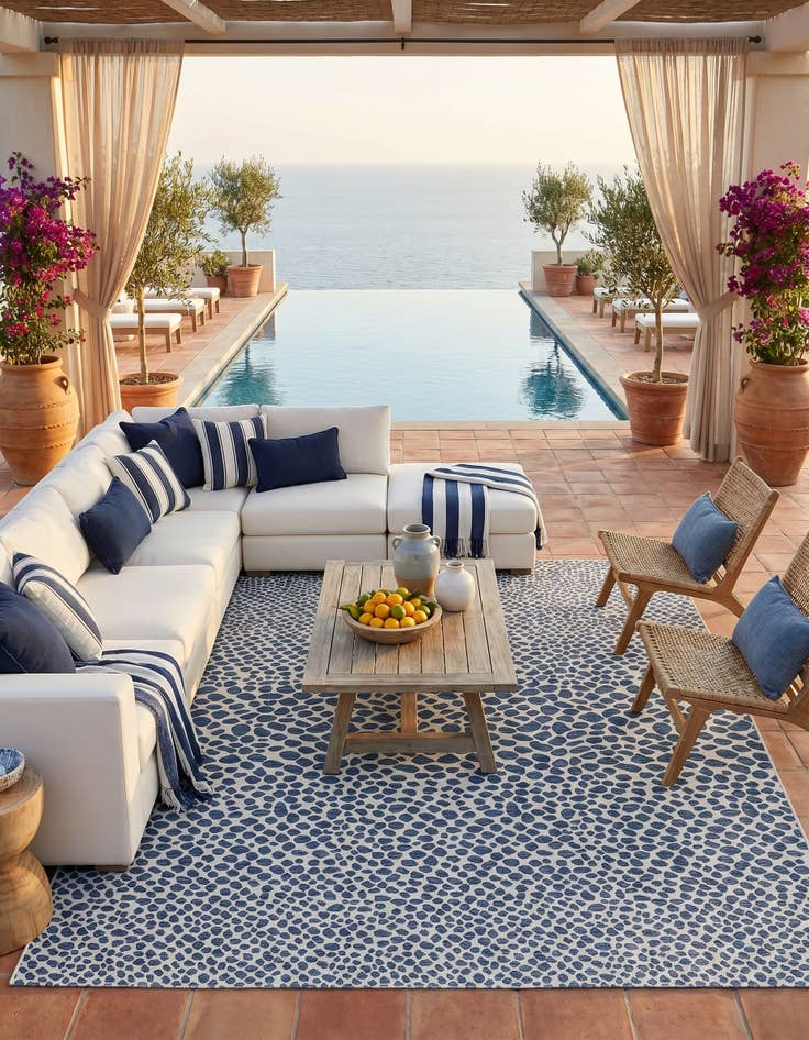 Detail image of 13' x 13' Easy-Clean Jill Zarin Cape Town Indoor / Outdoor Square Rug