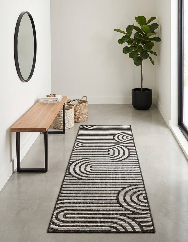 Detail image of 2' x 6' Easy-Clean Modern Indoor / Outdoor Runner Rug