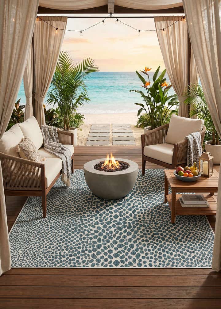 7' 10 x 7' 10 Easy-Clean Jill Zarin Cape Town Indoor / Outdoor Square Rug