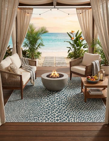 7' 10 x 7' 10 Easy-Clean Jill Zarin Cape Town Indoor / Outdoor Square Rug