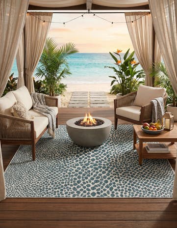 7' 10 x 7' 10 Easy-Clean Jill Zarin Cape Town Indoor / Outdoor Square Rug
