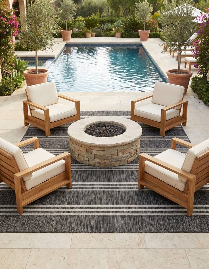 Detail image of 7' 10 x 7' 10 Easy-Clean Jill Zarin Anguilla Indoor / Outdoor Square Rug