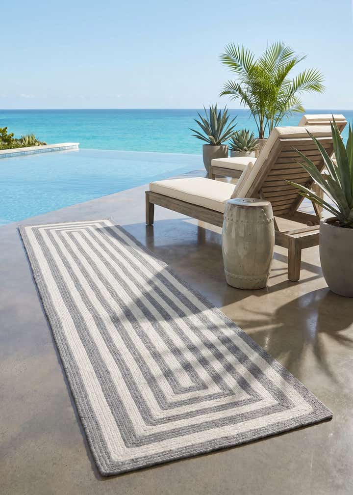 2' 7 x 10' Easy-Clean Eco Verse Washable Indoor / Outdoor Runner Rug